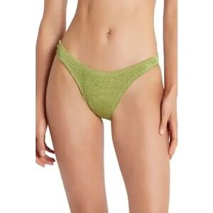 Bond-eye Green Citron Shimmer Sign Brief Bikini Bottoms